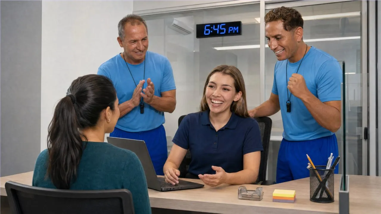 Caso Coopealianza: Chiqui y Pato López como entrenadores del equipo de la cooperativa, fotos de campaña producidas con Brand Cast por Inception