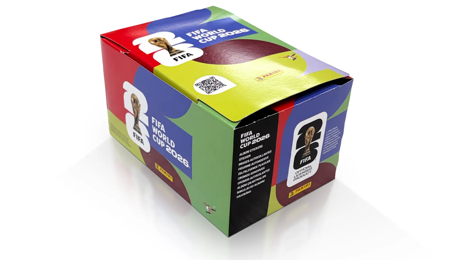 Maqueta 3D del cubo de postales Panini FIFA World Cup 2026