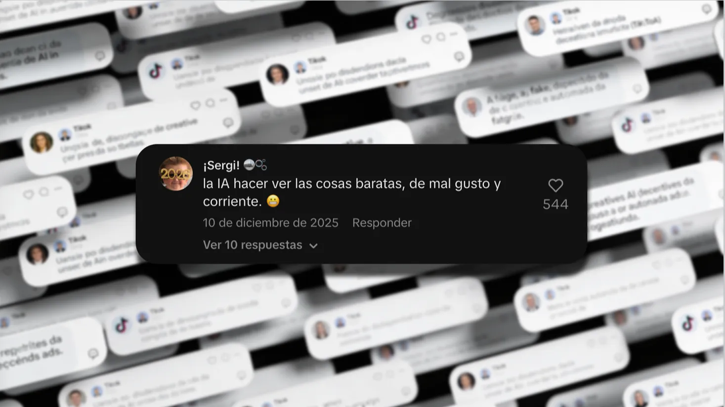 Comentario viral: 'la IA hacer ver las cosas baratas, de mal gusto y corriente' — 544 likes